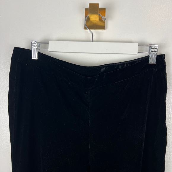 Free People Black Velvet High-Rise Pants Trousers Side Zip Dressy Holiday Sz 10 - Picture 5 of 7